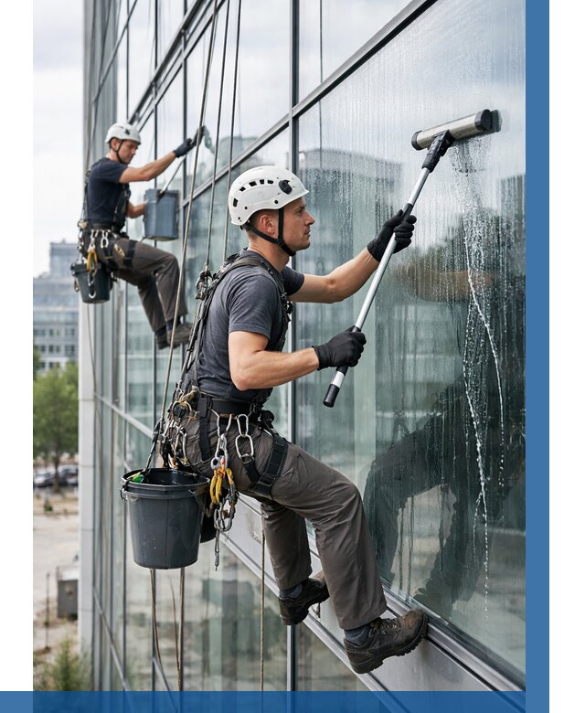 Мойка витражей альпинистами в Кургане от 722 р. под ключ|ВЫСОТНИК-Крг