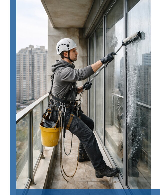 Профессиональная мойка балконного остекления в Кургане