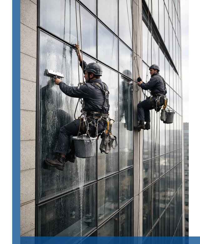 Профессиональная мойка стеклянных фасадов зданий в Кургане