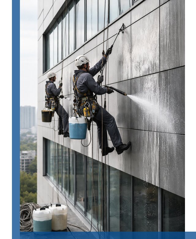 Профессиональная мойка вентилируемых фасадов в Кургане