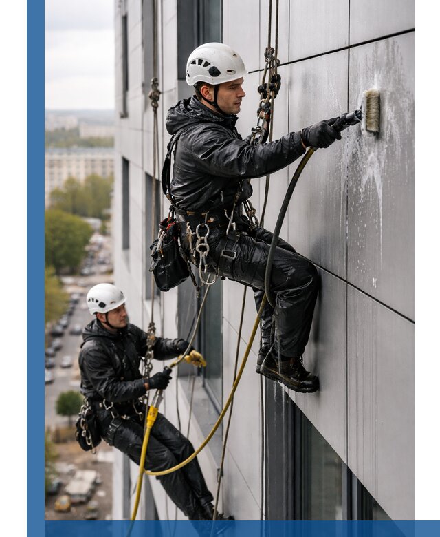 Профессиональная мойка фасада из композита в Кургане
