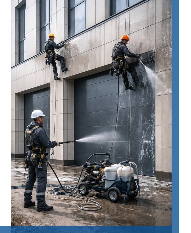 Послестроительная мойка фасада в Кургане от 309 р. | ВЫСОТНИК-Крг