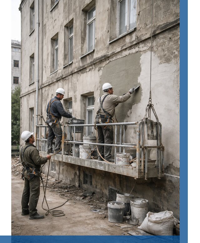 Капитальный ремонт фасада в Кургане от 4330 р. | ВЫСОТНИК-Крг