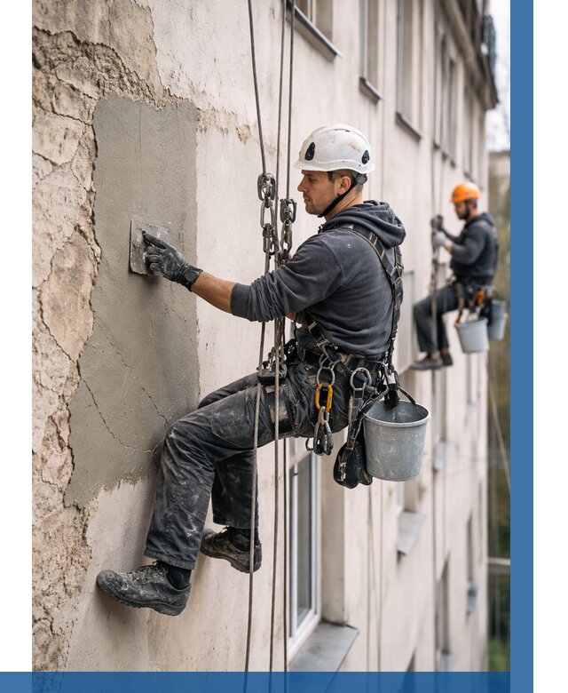 Восстановление штукатурки фасада в Кургане от 1237 р. | ВЫСОТНИК-Крг