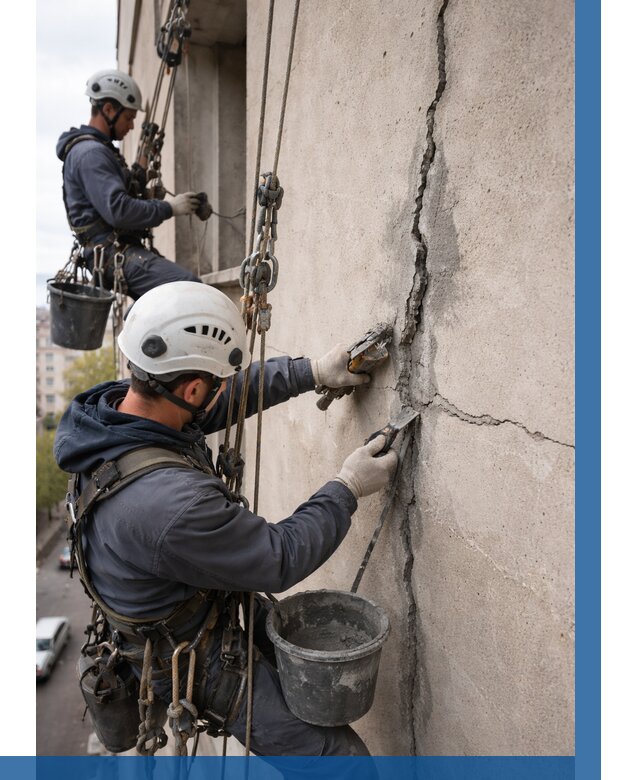 Заделка трещин на фасаде в Кургане от 928 р. | ВЫСОТНИК-Крг