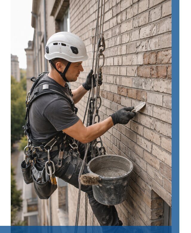 Ремонт кирпичной кладки фасада в Кургане от 1856 р. | ВЫСОТНИК-Крг