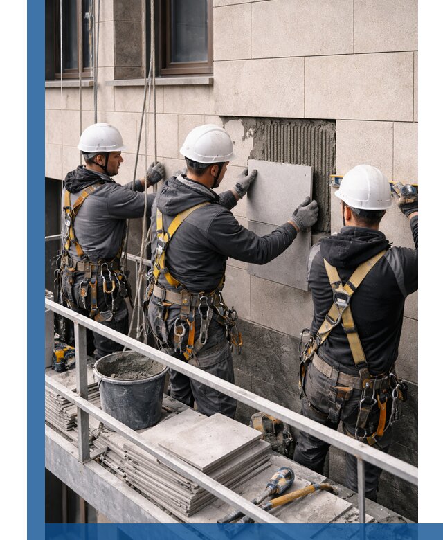 Ремонт облицовки фасада плиткой в Кургане с гарантией