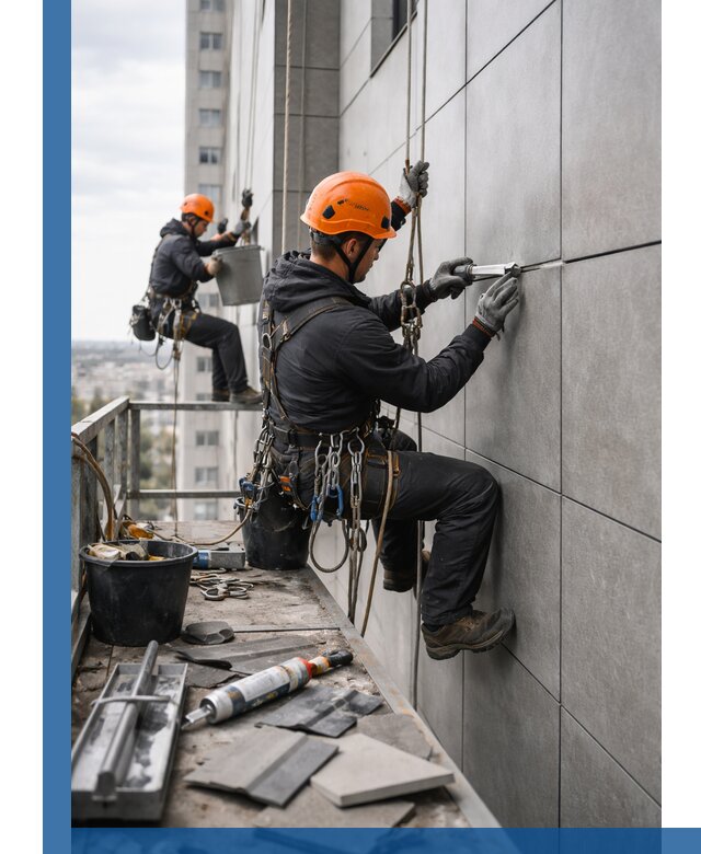 Профессиональный ремонт фасада из керамогранита в Кургане