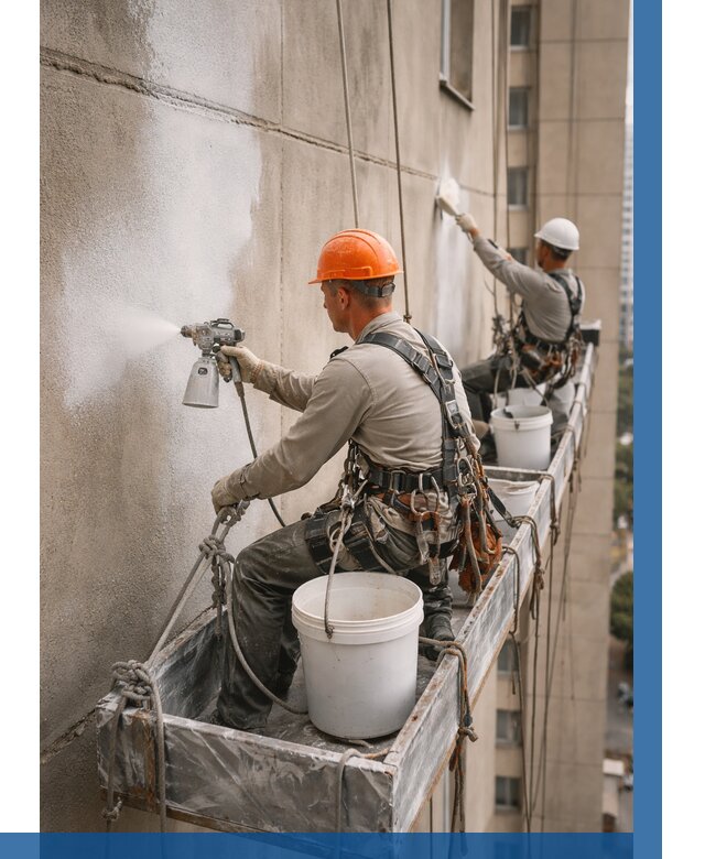 Грунтовка фасада на высоте в Кургане от 124 р. | ВЫСОТНИК-Крг