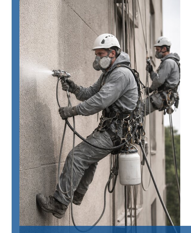 Безвоздушная покраска фасадов зданий в Кургане профессионально