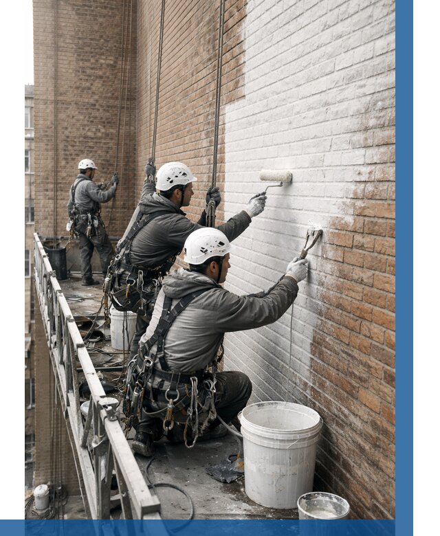 Покраска кирпичного фасада в Кургане от 361 р. | ВЫСОТНИК-Крг