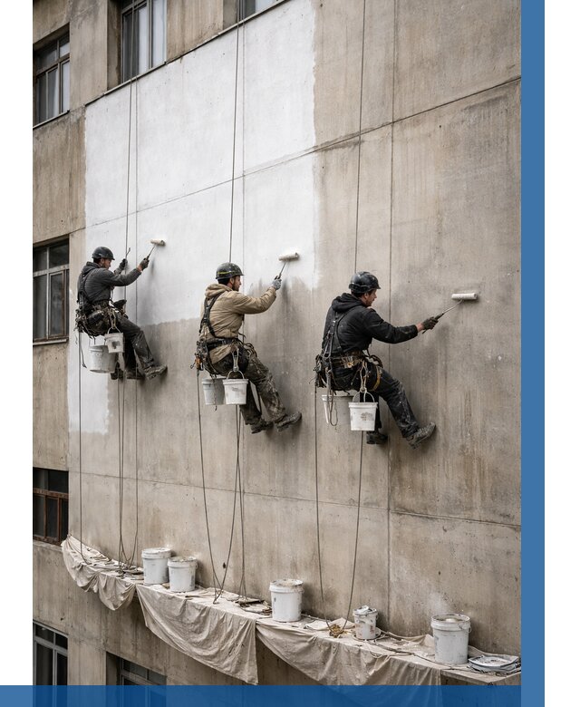 Покраска бетонного фасада в Кургане от 361 р за м2 | ВЫСОТНИК-Крг