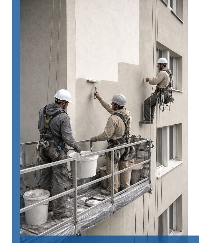 Покраска оштукатуренного фасада в Кургане под ключ с гарантией