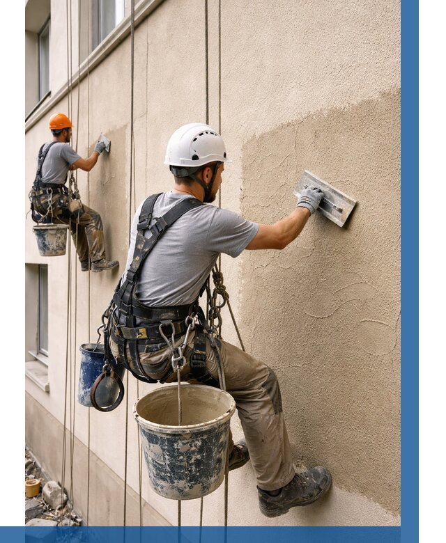 Декоративная штукатурка фасада в Кургане от 1237 р. | ВЫСОТНИК-Крг