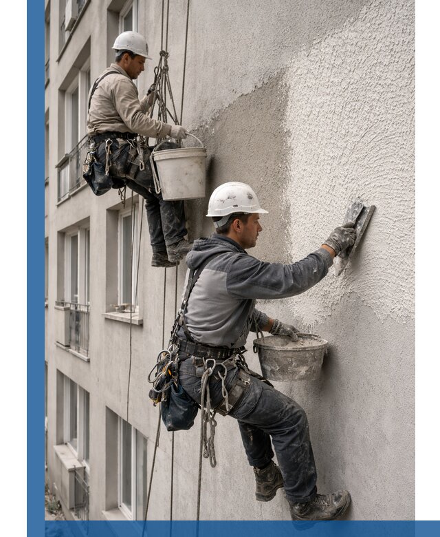 Нанесение декоративной штукатурки короед на фасад в Кургане