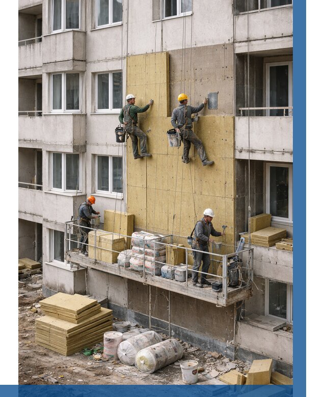 Утепление фасада минватой в Кургане от 1546 р. | ВЫСОТНИК-Крг