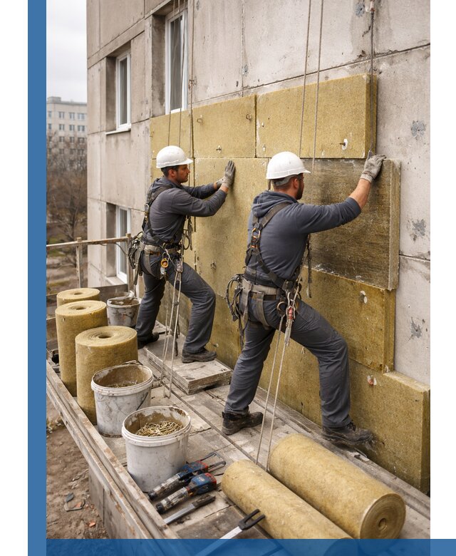 Утепление фасада минватой в Кургане под ключ с гарантией