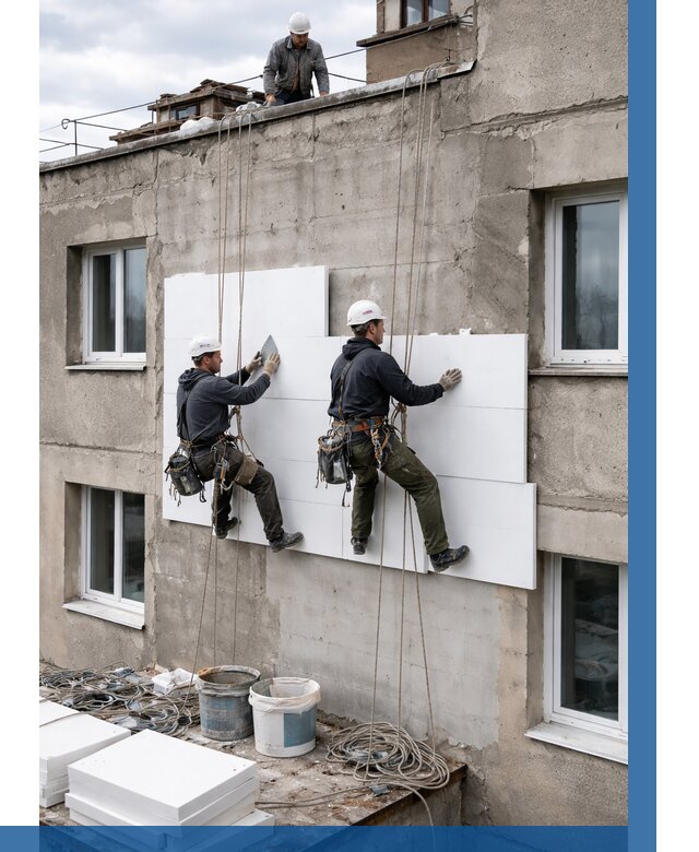 Утепление фасада пенополистиролом в Кургане от 1856 р. | ВЫСОТНИК-Крг