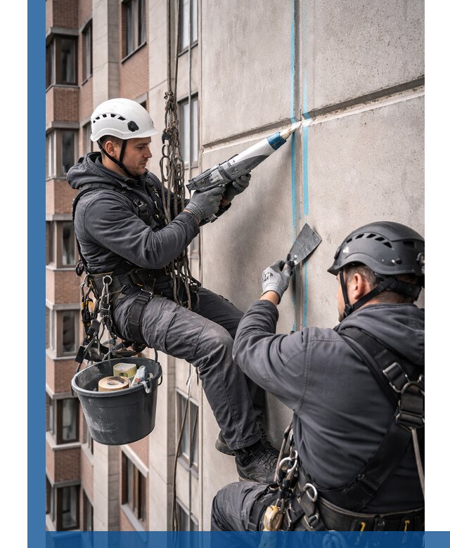 Вторичная герметизация швов фасада и кровли в Кургане