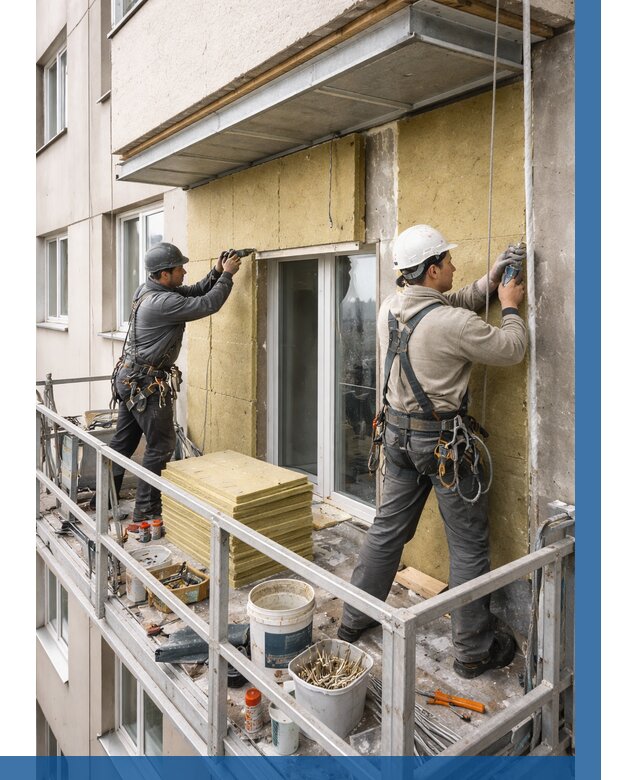 Утепление балкона снаружи в Кургане от 1649 р. под ключ ВЫСОТНИК-Крг