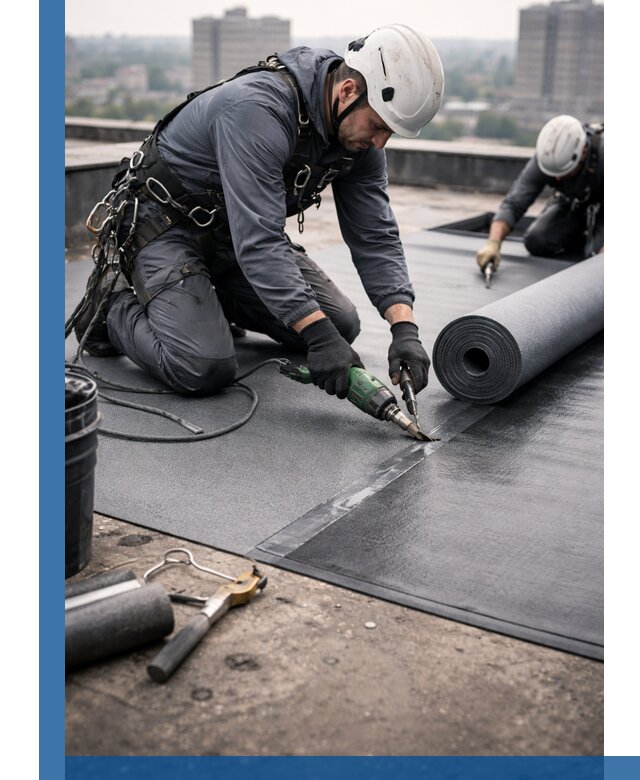 Ремонт мягкой кровли в Кургане с выездом промальпинистов