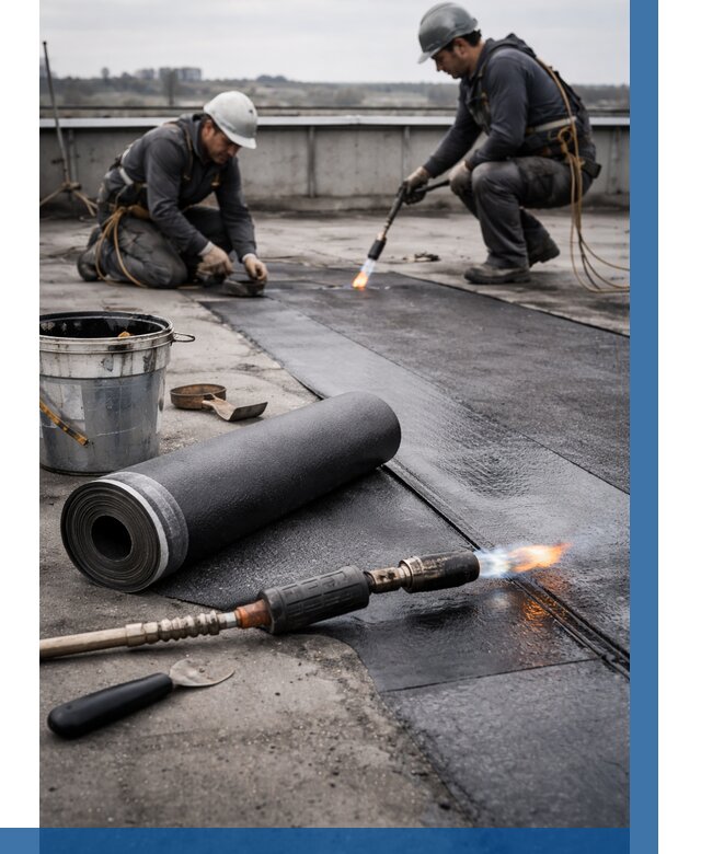 Ремонт рулонной кровли в Кургане от 670 р. | ВЫСОТНИК-Крг