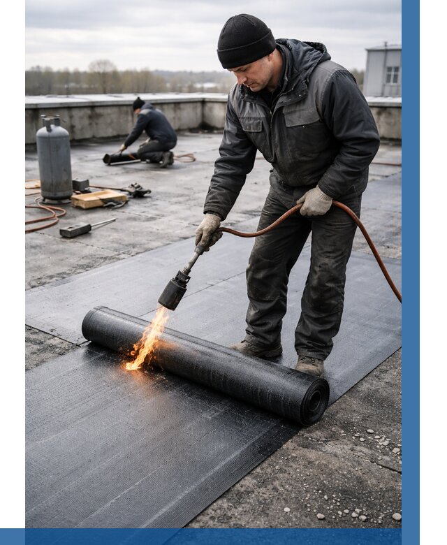 Ремонт наплавляемой кровли в Кургане от 722 р. | ВЫСОТНИК-Крг