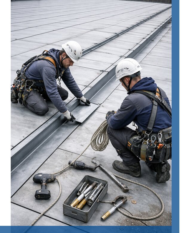 Ремонт фальцевой кровли в Кургане от 722 р. | ВЫСОТНИК-Крг