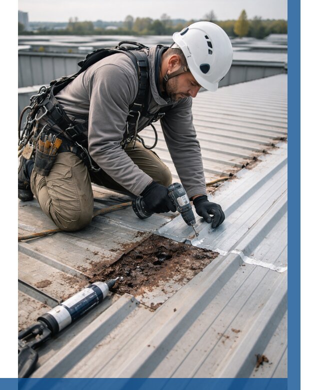 Ремонт профнастила на кровле в Кургане от 722 р. | ВЫСОТНИК-Крг