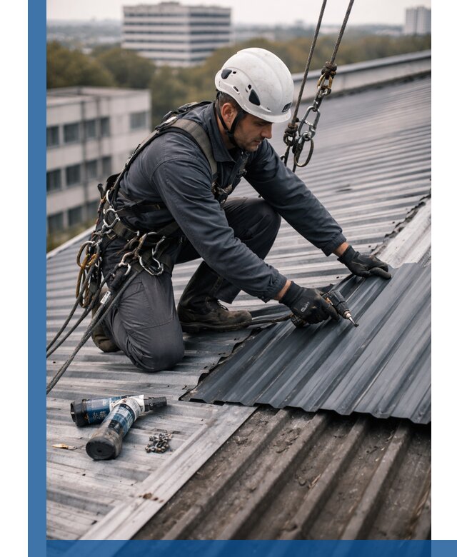 Ремонт профнастила на кровле в Кургане, работы под ключ