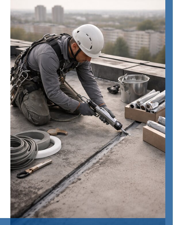 Герметизация швов кровли в Кургане от 464 р./м2 | ВЫСОТНИК-Крг