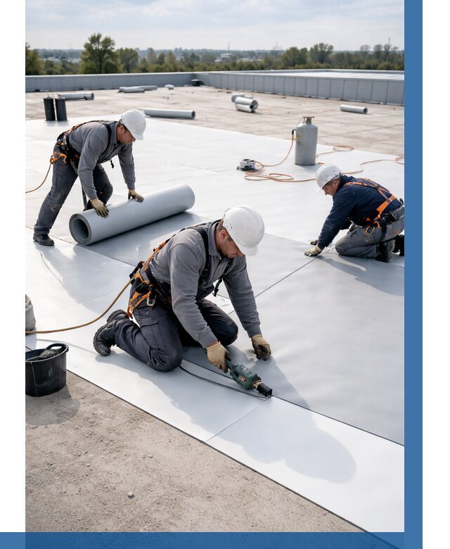 Монтаж мембранной кровли под ключ в Кургане от 1237 р. | ВЫСОТНИК-Крг