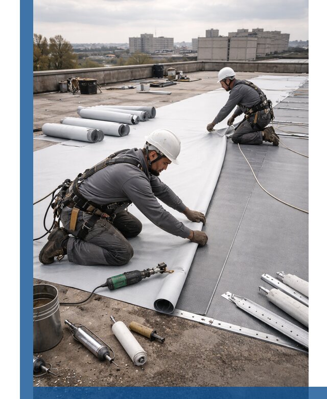 Монтаж мембранной кровли в Кургане для промышленных зданий