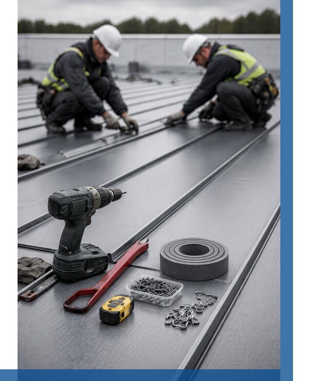 Монтаж фальцевой кровли в Кургане от 1856 р. | ВЫСОТНИК-Крг