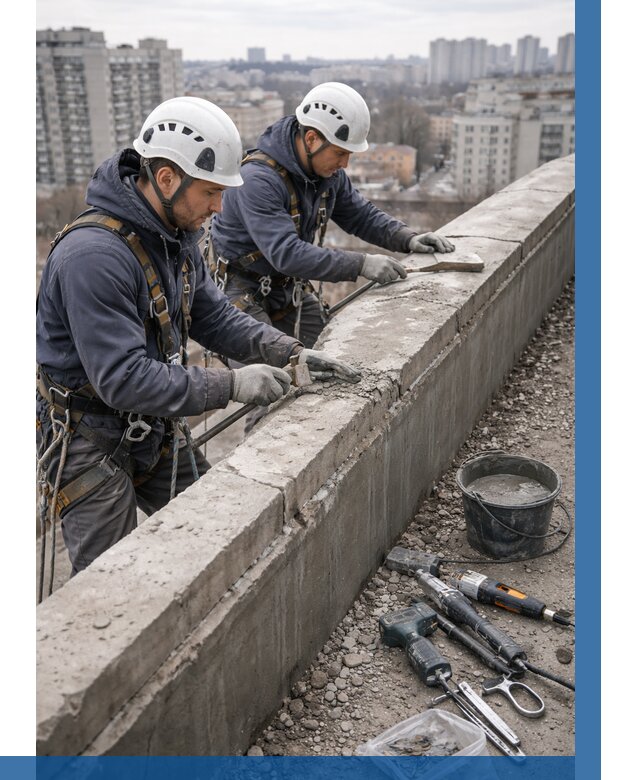 Ремонт парапета на кровле в Кургане от 1546 р. | ВЫСОТНИК-Крг