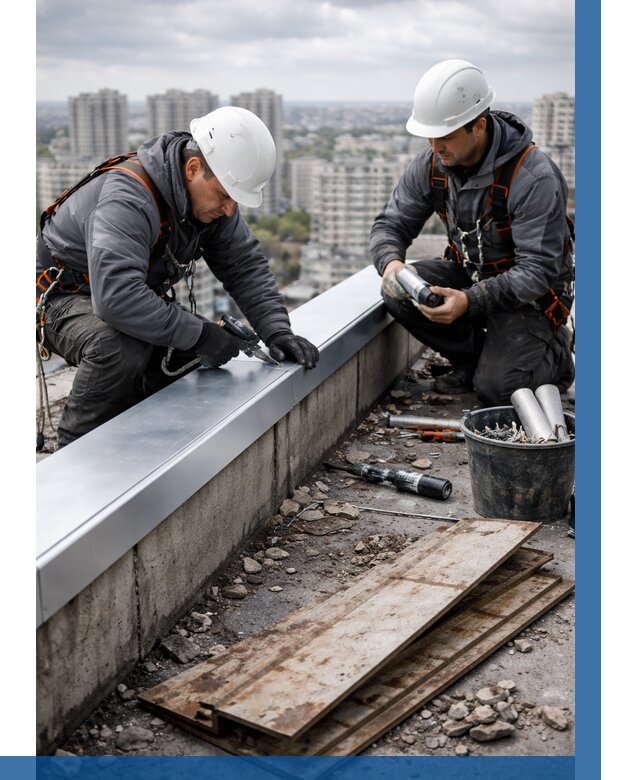 Замена парапетных крышек под ключ в Кургане от 1237 р. | ВЫСОТНИК-Крг