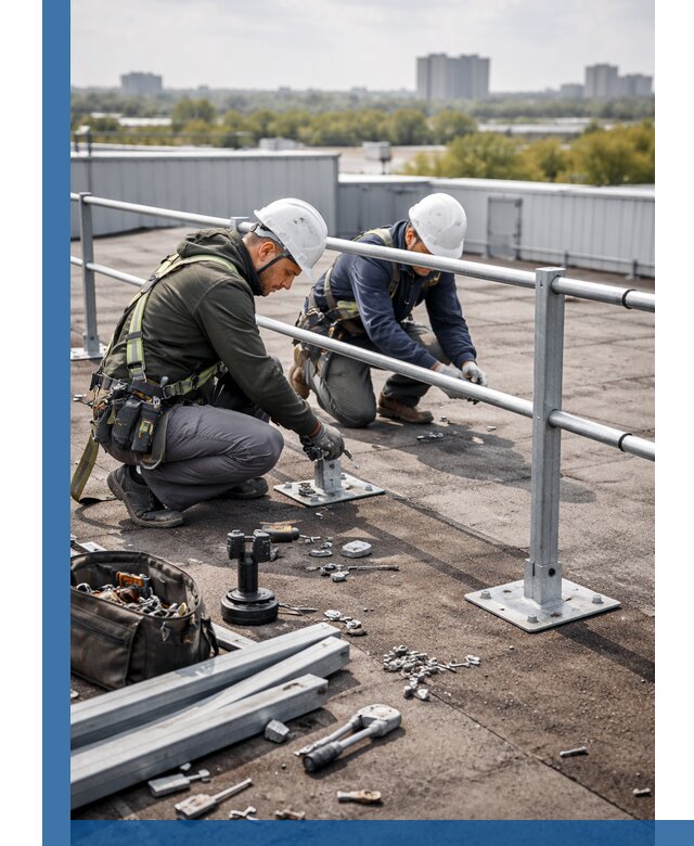 Монтаж кровельного ограждения в Кургане под ключ с гарантией