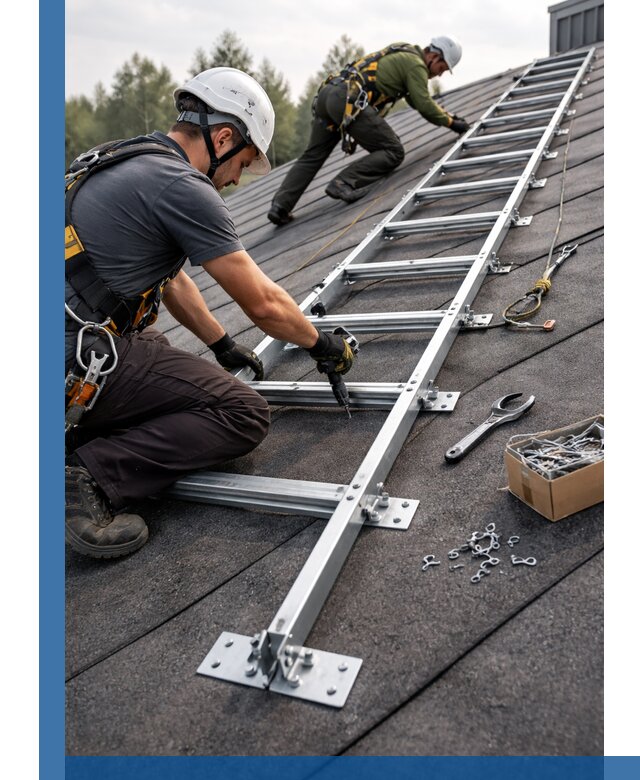Профессиональный монтаж кровельной лестницы в Кургане под ключ