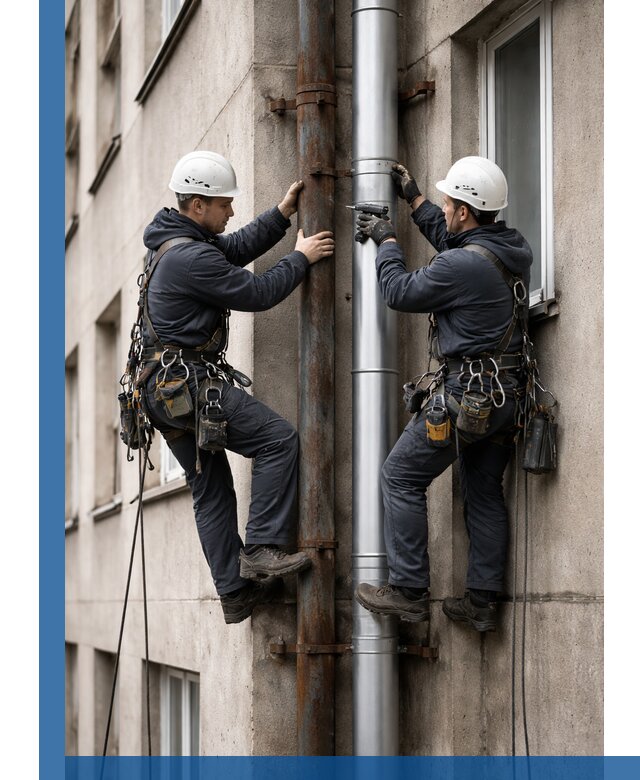 Замена водосточных труб в Кургане: монтаж и демонтаж под ключ