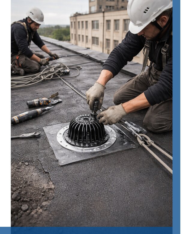 Установка водосточных воронок в Кургане цена от 3608 р. | ВЫСОТНИК-Крг