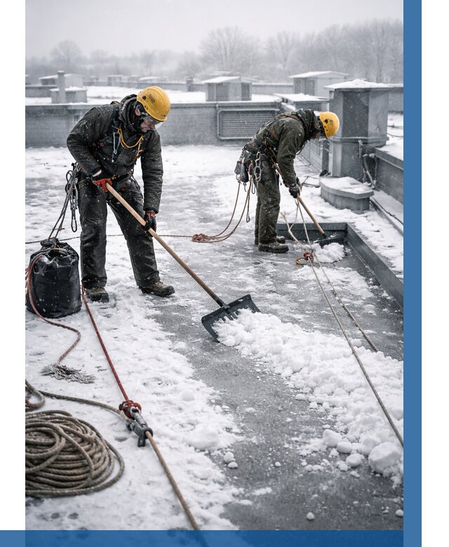 Очистка крыши от снега в Кургане от 7732 р. | ВЫСОТНИК-Крг