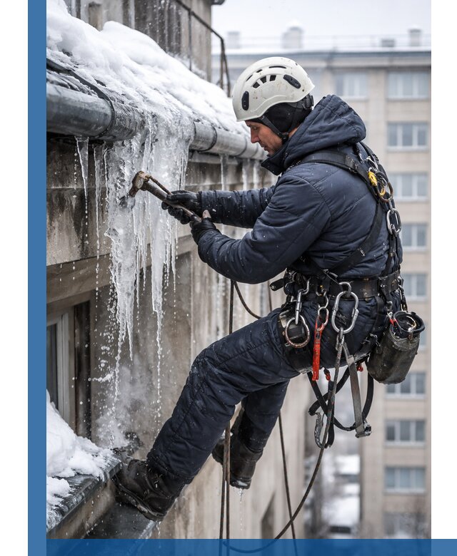 Удаление наледи и чистка водостоков в Кургане оперативно и безопасно