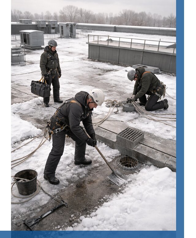 Абонентское обслуживание кровли зимой в Кургане от 8247 р. | ВЫСОТНИК-Крг