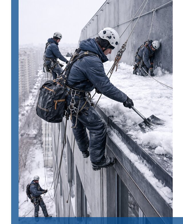 Абонентское обслуживание кровли зимой в Кургане регулярный уход