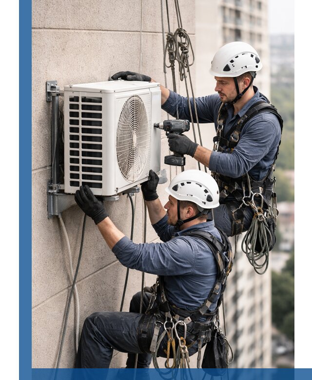 Монтаж внешнего блока кондиционера в Кургане установка и крепление