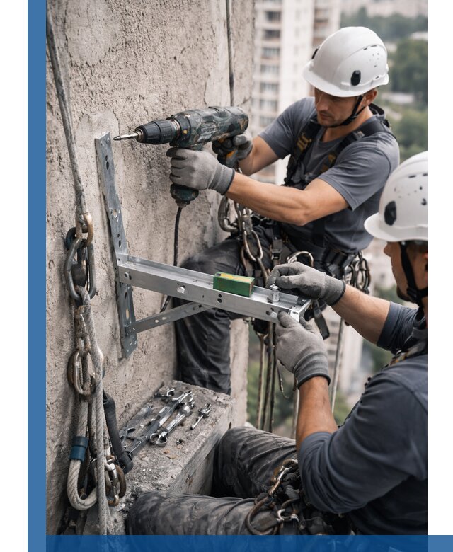 Установка кронштейнов кондиционера и крепежа в Кургане