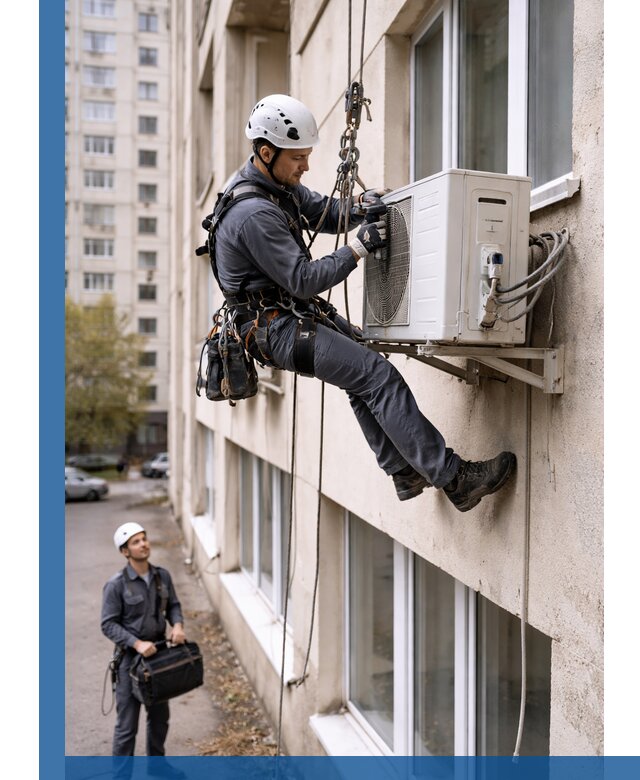 Демонтаж внешнего блока кондиционера в Кургане профессионально