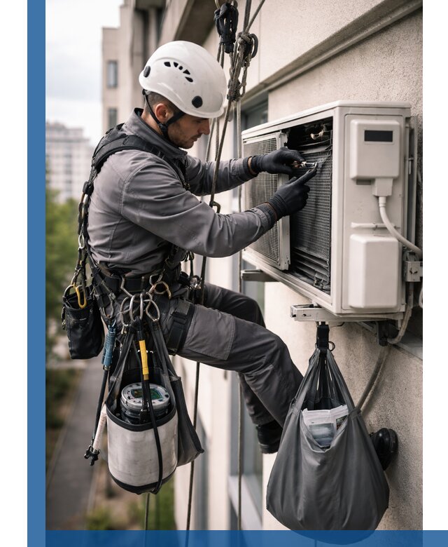 Обслуживание внешнего блока кондиционера в Кургане профессионально