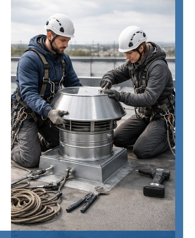 Установка дефлекторов на кровле в Кургане от 4639 р. | ВЫСОТНИК-Крг