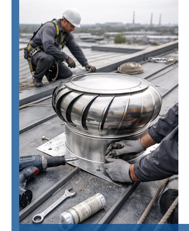 Установка дефлекторов на кровле в Кургане профессионально